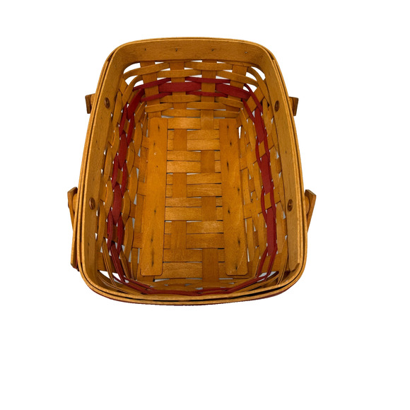 1996 Longaberger Holiday Cheer Basket w/Liner, Protector & Lid 12L x 8W x 4.25H - Picture 3 of 7